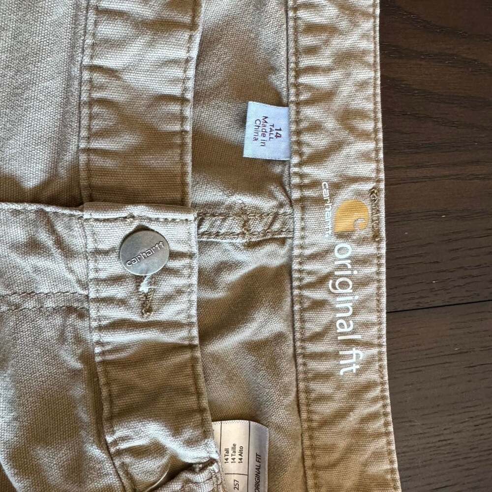 Carhartt Original Fit Canvas Work Pants Size 14 Tall - Picture 3 of 4